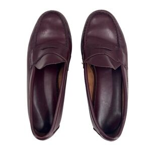 Kids Bass Weejuns Burgundy Leather Penny Loafer Shoes Slip On Size 4.5